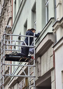 Putzuntersuchung an der Außenfassade